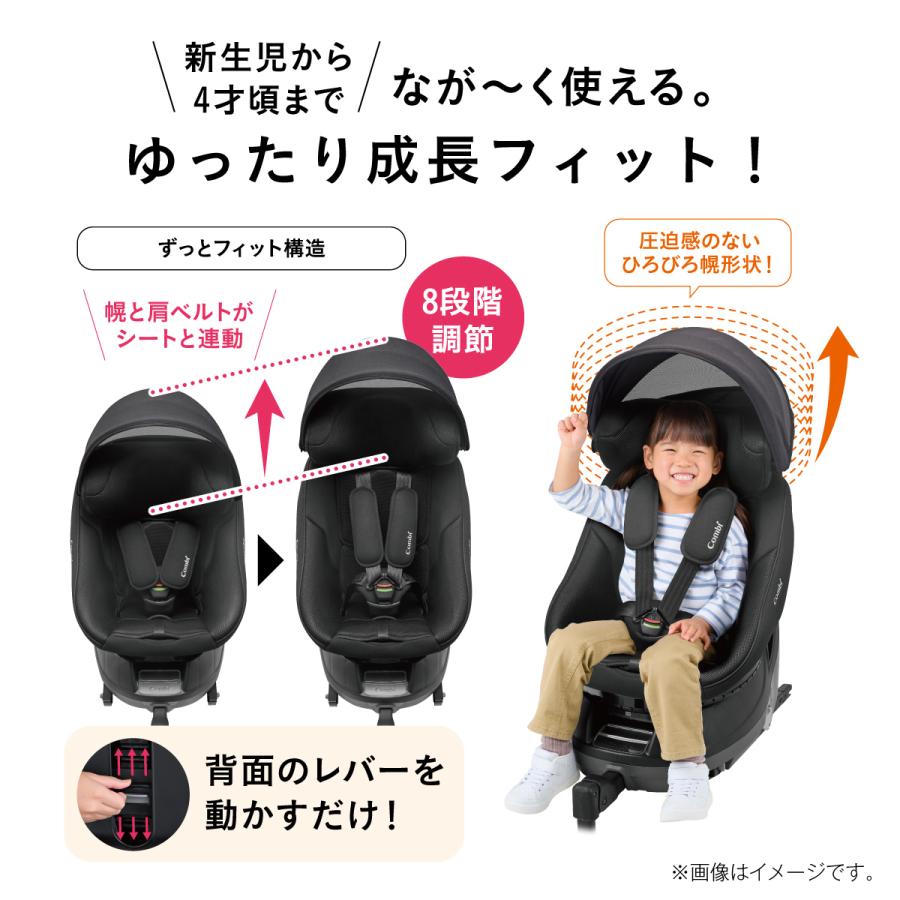 クルムーヴ チャイルドシート ISOFIX 回転式 新生児 から 4歳 コンビ