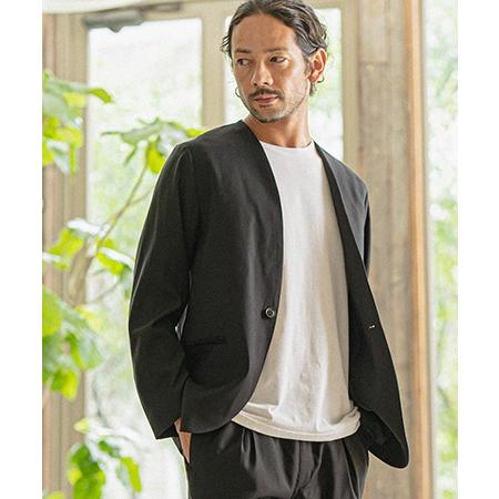 CAMBIO（カンビオ） 【】ストレッチノーカラージャケット : CAMBIO