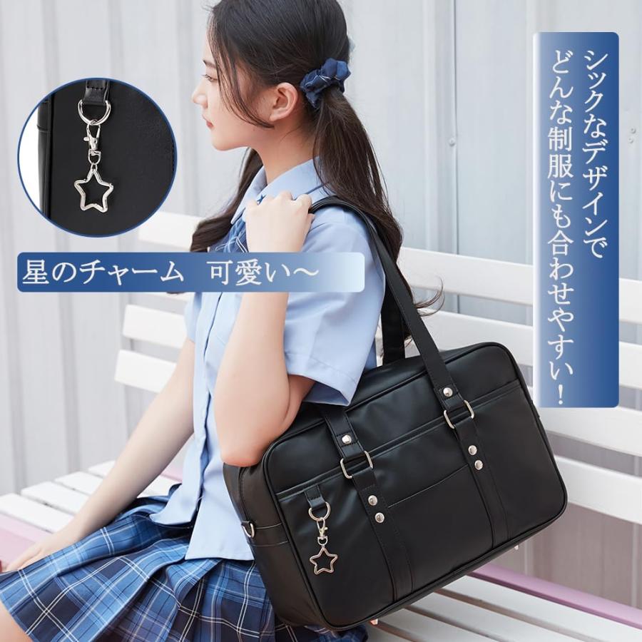 ARIALK] スクールバッグ 合皮 高校生 女子 通学 ボスドンバッグ スクバ