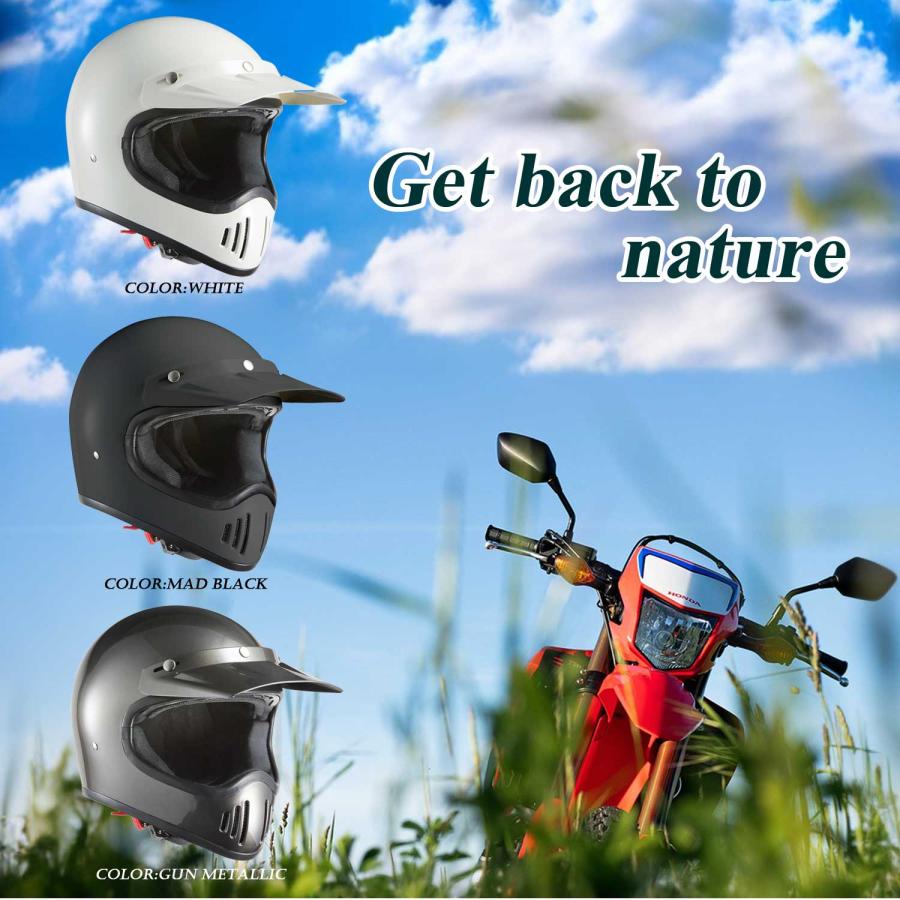 バイクヘルメット XL 白 ホワイト ビンテージ フルフェース レトロ
