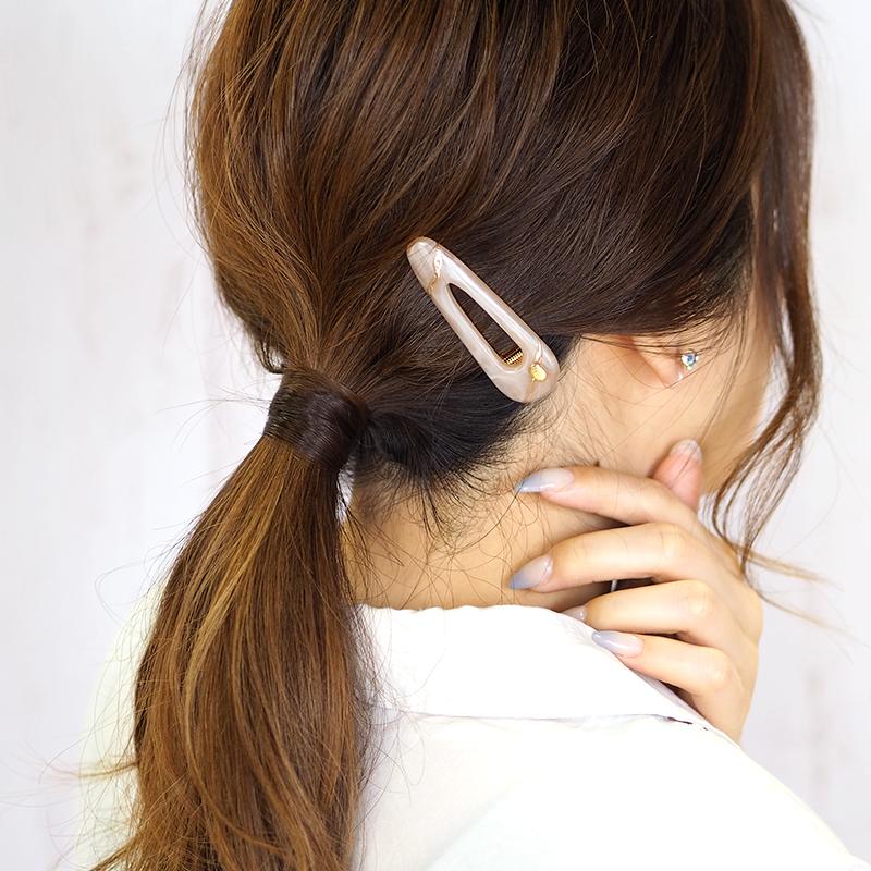 BLAZE ヘアクリップ 樹脂 マーブル ヘアアクセサリー しっかり