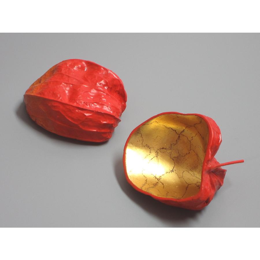 乾漆鬼灯（ほおずき）香合 畦地多喜翁造 共箱 : 茶道具商 越中屋