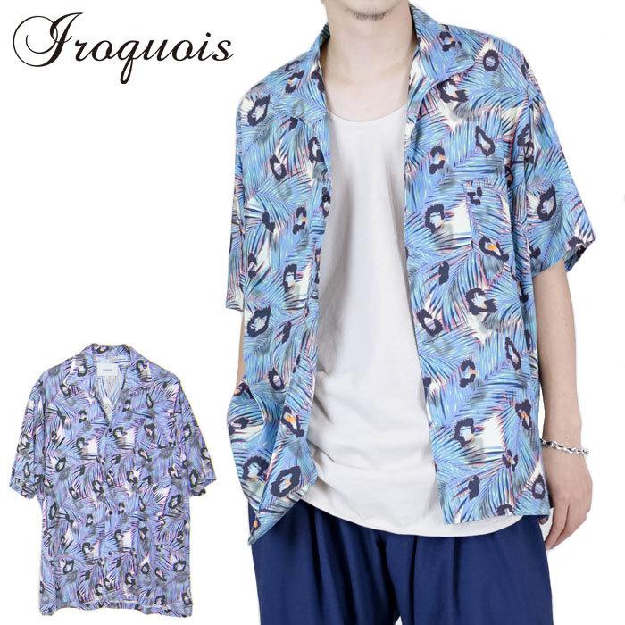 Iroquois（イロコイ） シャツ FLOATING H/S SH ブルー パープル 開襟
