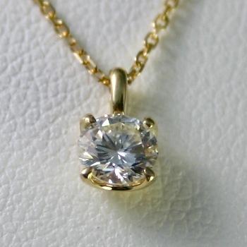 ダイヤモンド ネックレス K18 一粒 0.8カラット 鑑定書付 0.80ct D