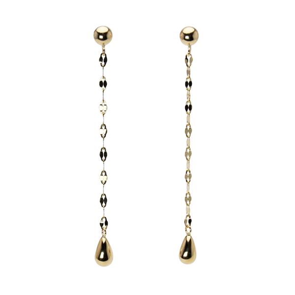 ピアス チェーンピアス k18 18k 18金 イエローゴールド スタッドピアス