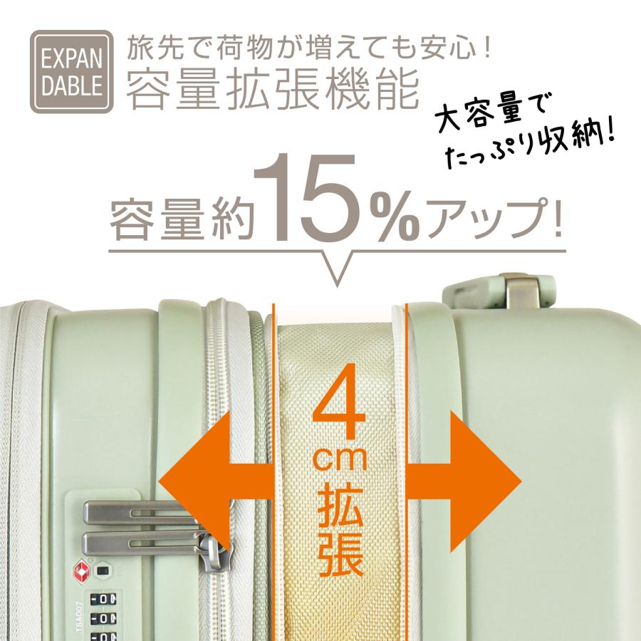 PLUS ONE スーツケース キャリーケース フロントオープン LLサイズ