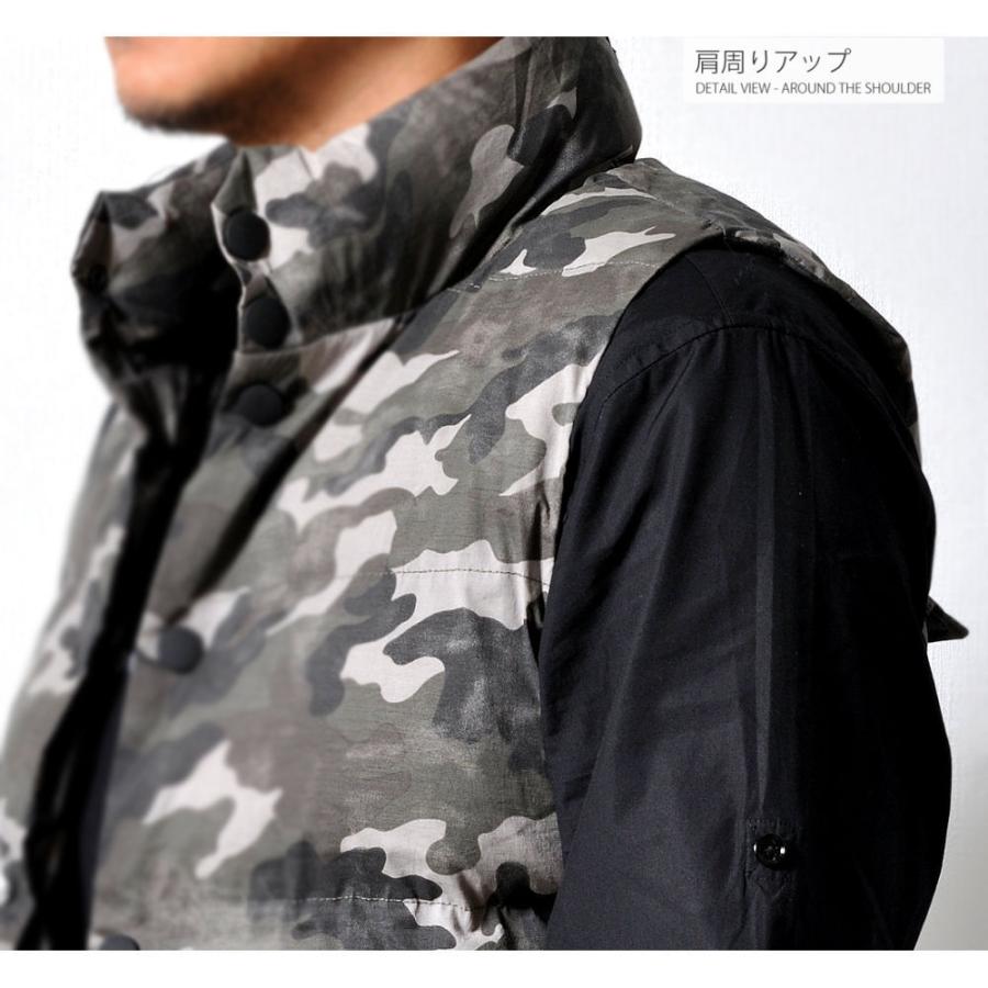 全品送料無料 迷彩柄 ダウンベスト メンズ カモフラ柄 ビンテージ加工