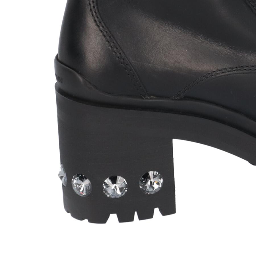 miu miu（ミュウミュウ） レースアップ ブーツ レザー レディース 中古