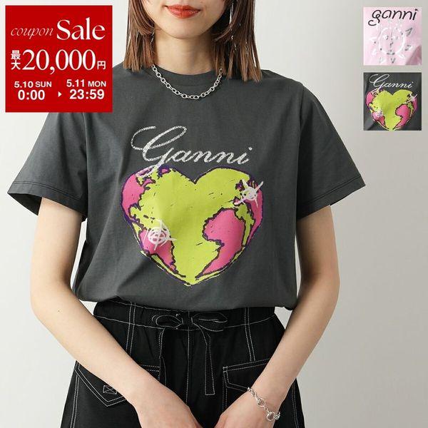 GANNI（ガニー） 半袖 Tシャツ Basic Jersey Sun Heart Relaxed T