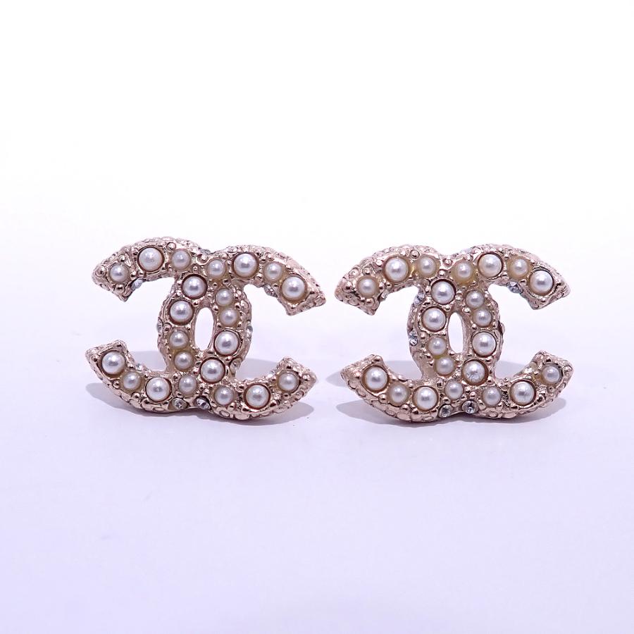 CHANEL（シャネル） ココマークピアス フェイクパール/ラインストーン