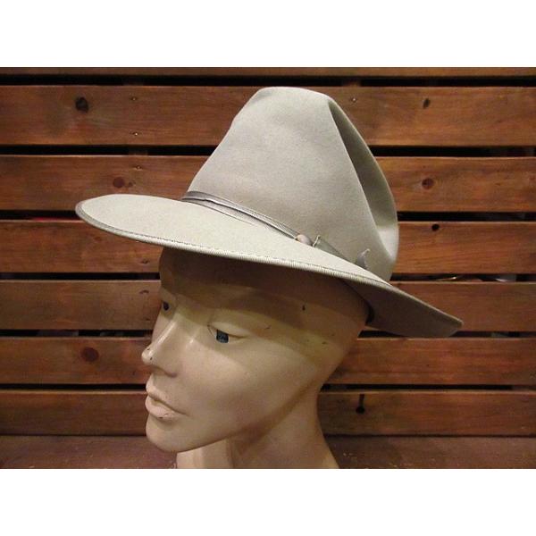ビンテージ50's☆STETSON OPEN ROADフェドラハットグレー☆200312n2-m