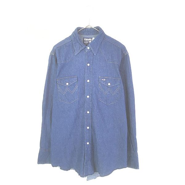 古着 80s USA製 Wrangler 70127MW 濃紺 ブルー デニム ウエスタン