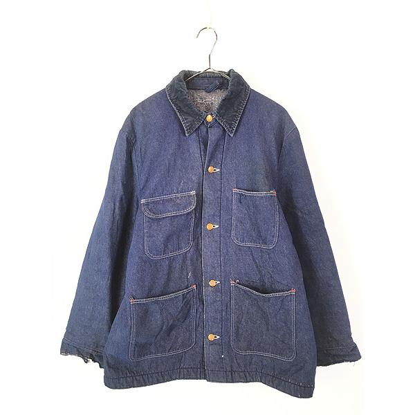 古着 60s Wrangler ボーダー ブランケット ライナー 濃紺 デニム