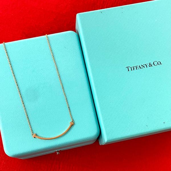 TIFFANY&Co.（ティファニー） 極 美品 箱付 T スマイル ネックレス K18