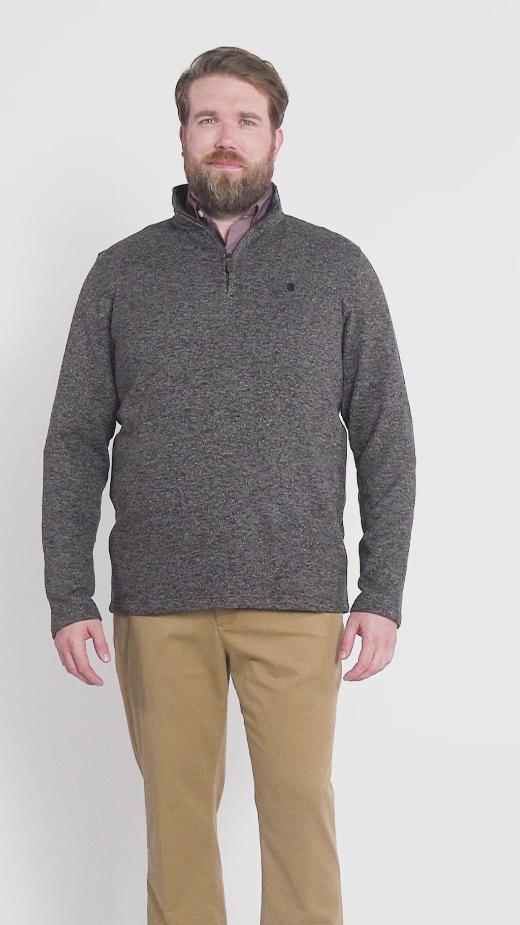 Big & Tall Thermasoft Sweater Fleece Quarter Zip - Carbon Hthr – IZOD