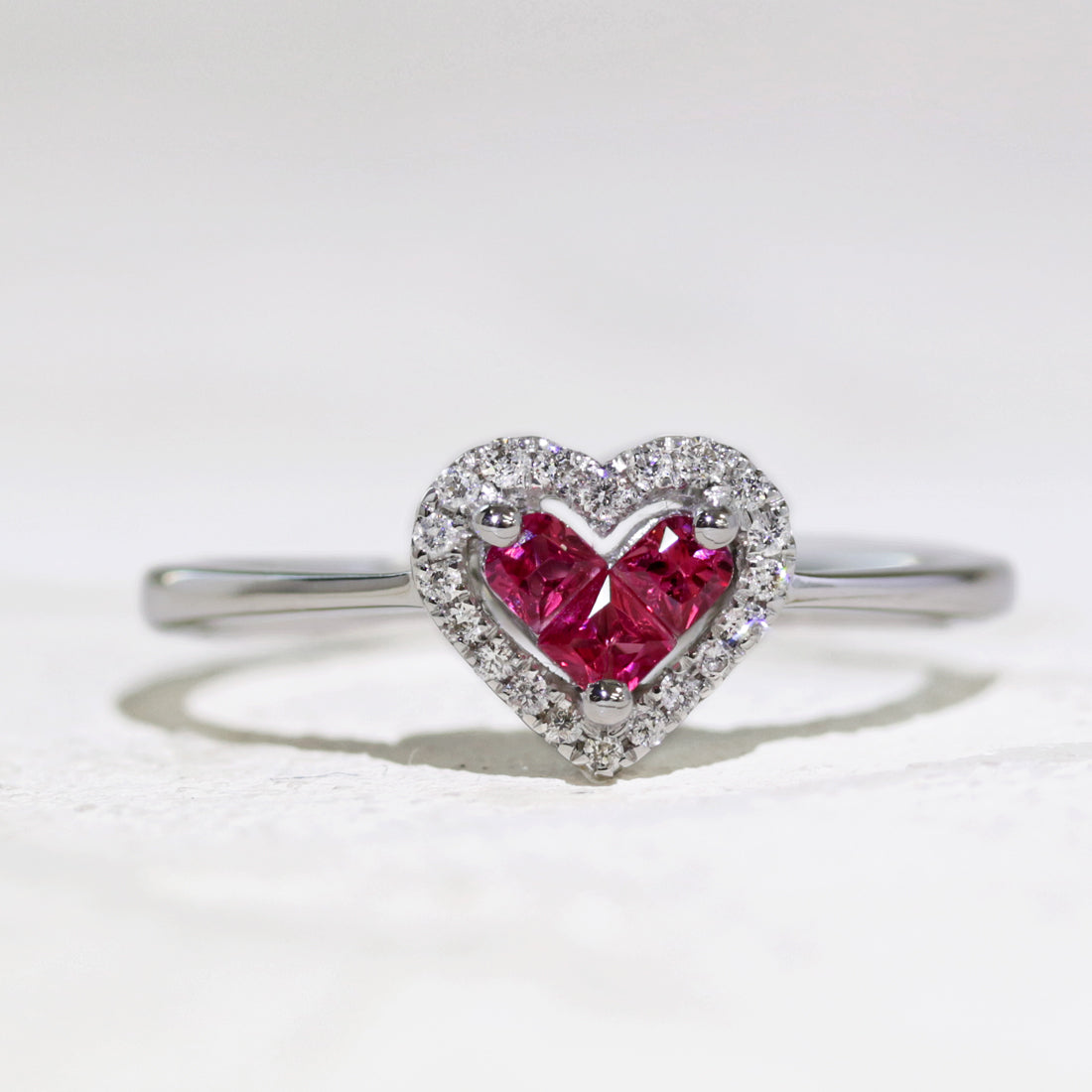 ハート ルビーリング K18WG – JaMais Jewelry