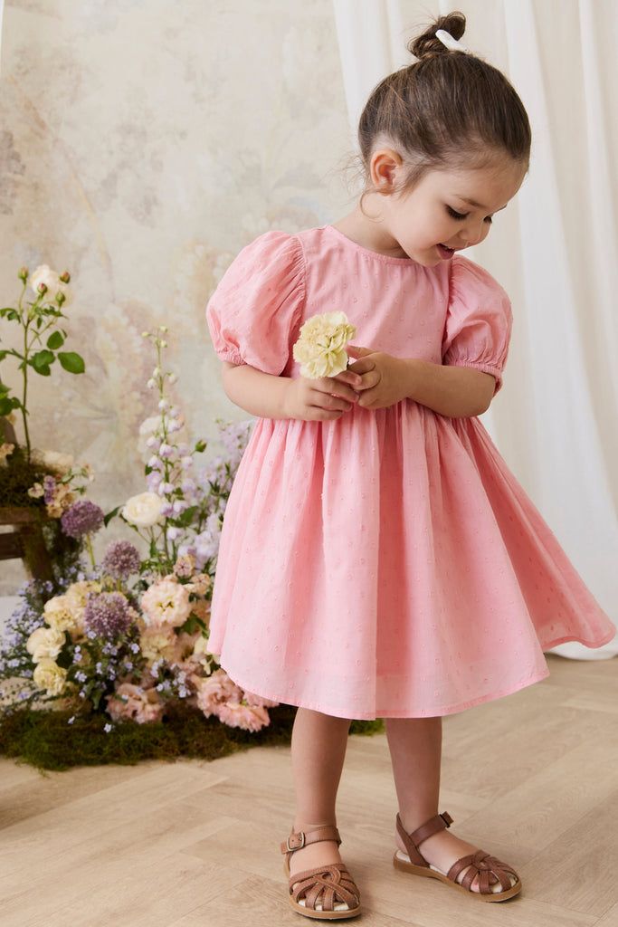 Organic Cotton Frannie Dress - Swiss Pink – Jamie Kay USA
