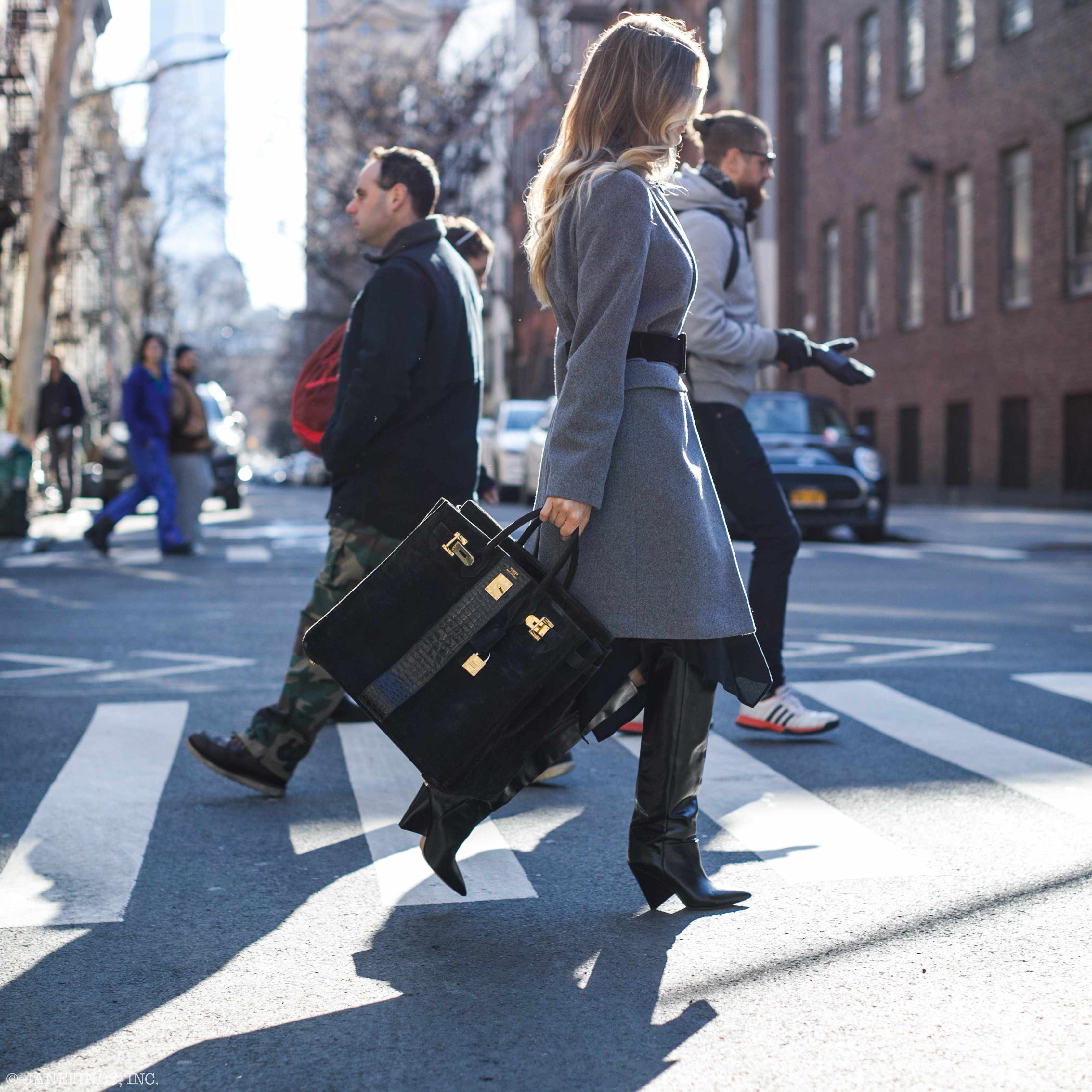 Hermès Birkin 40 HAC Black Doblis Suede and Crocodile Gold