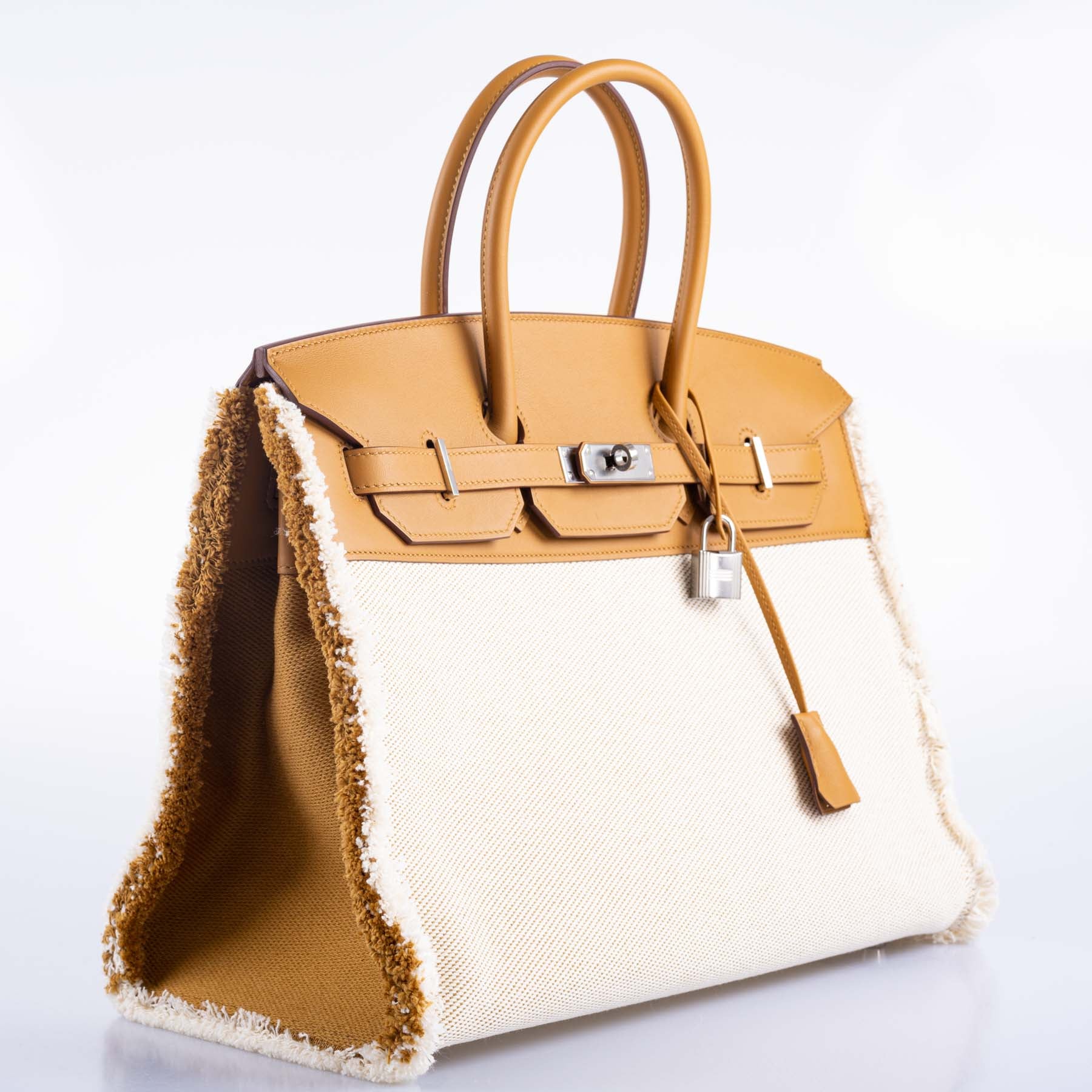 Hermès Fray Fray Birkin 35 Sesame Swift and Toile H with Palladium