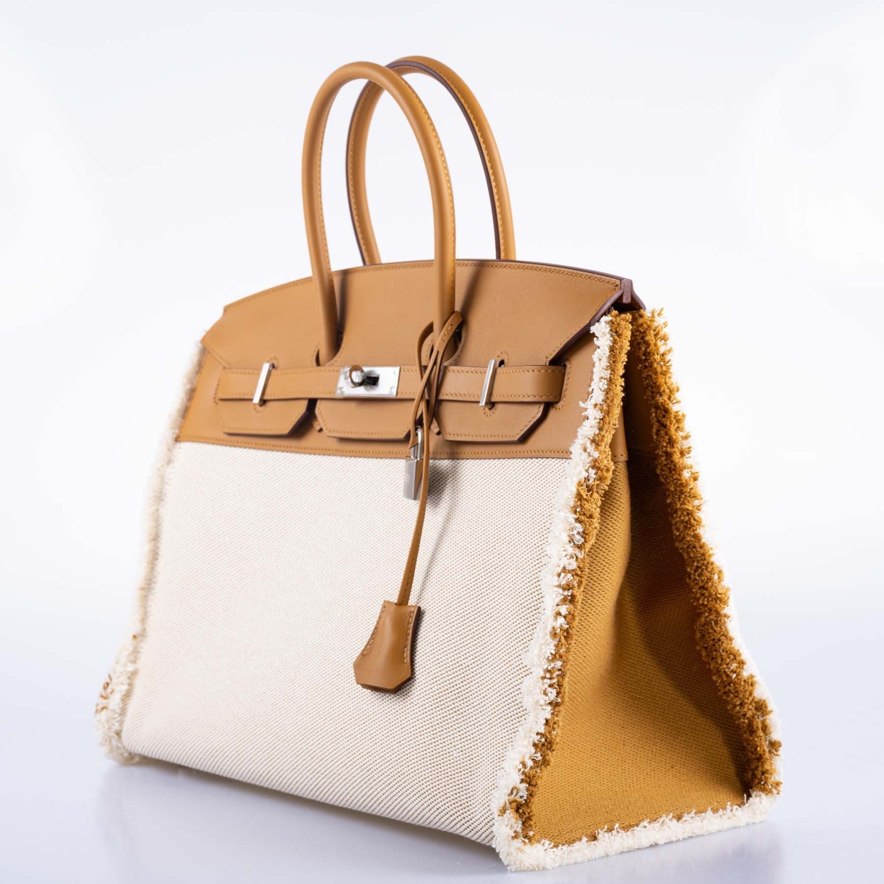 Hermès Fray Fray Birkin 35 Sesame Swift and Toile H with Palladium