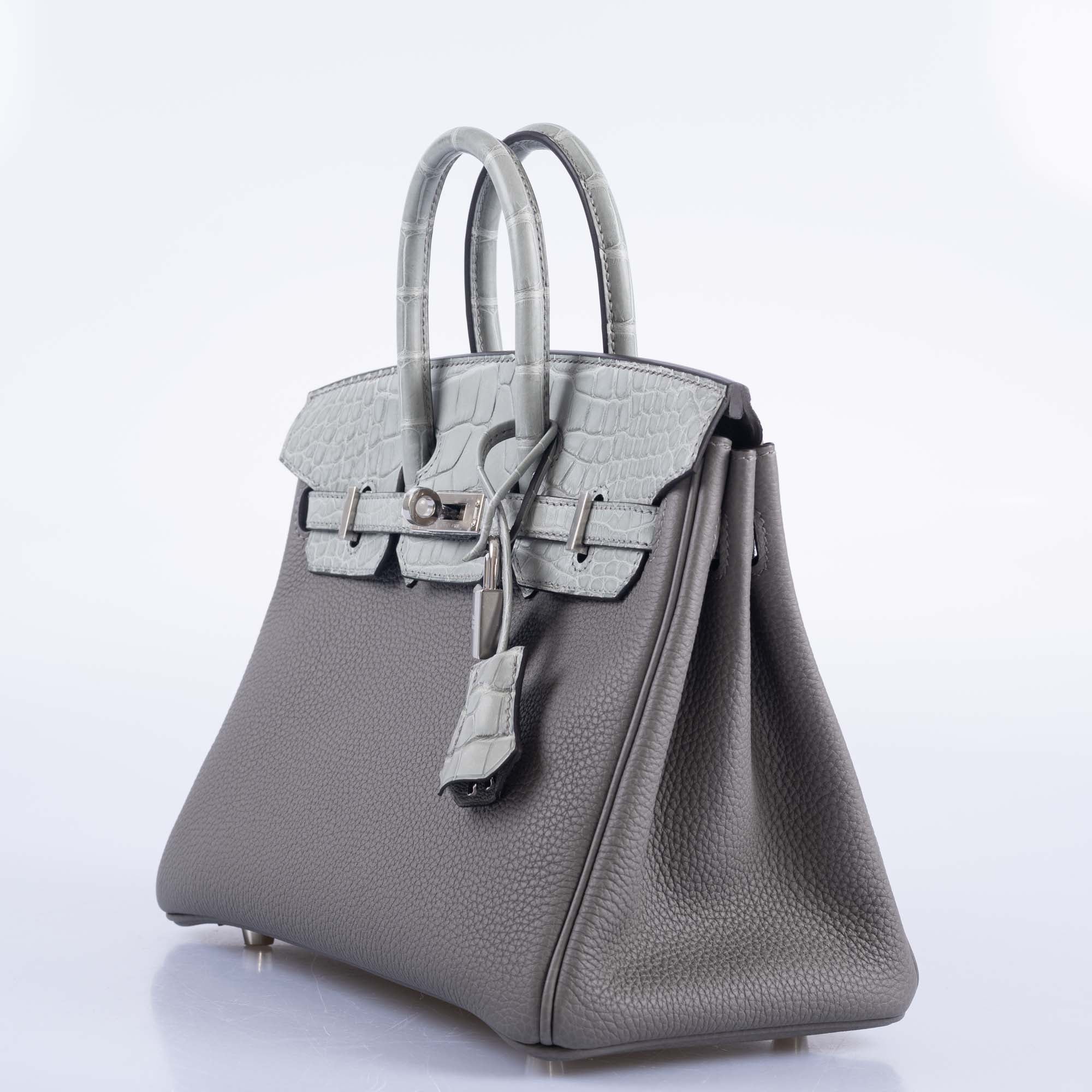 Hermès Touch Birkin 25 Gris Meyer Togo and Gris Cement Matte