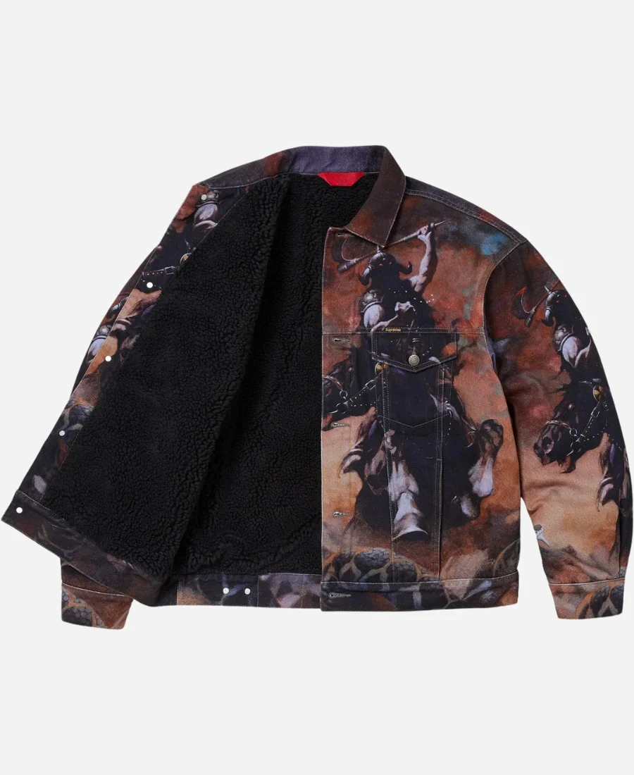 Supreme x Frank Frazetta Shearling Trucker Jacket - Jacket Era