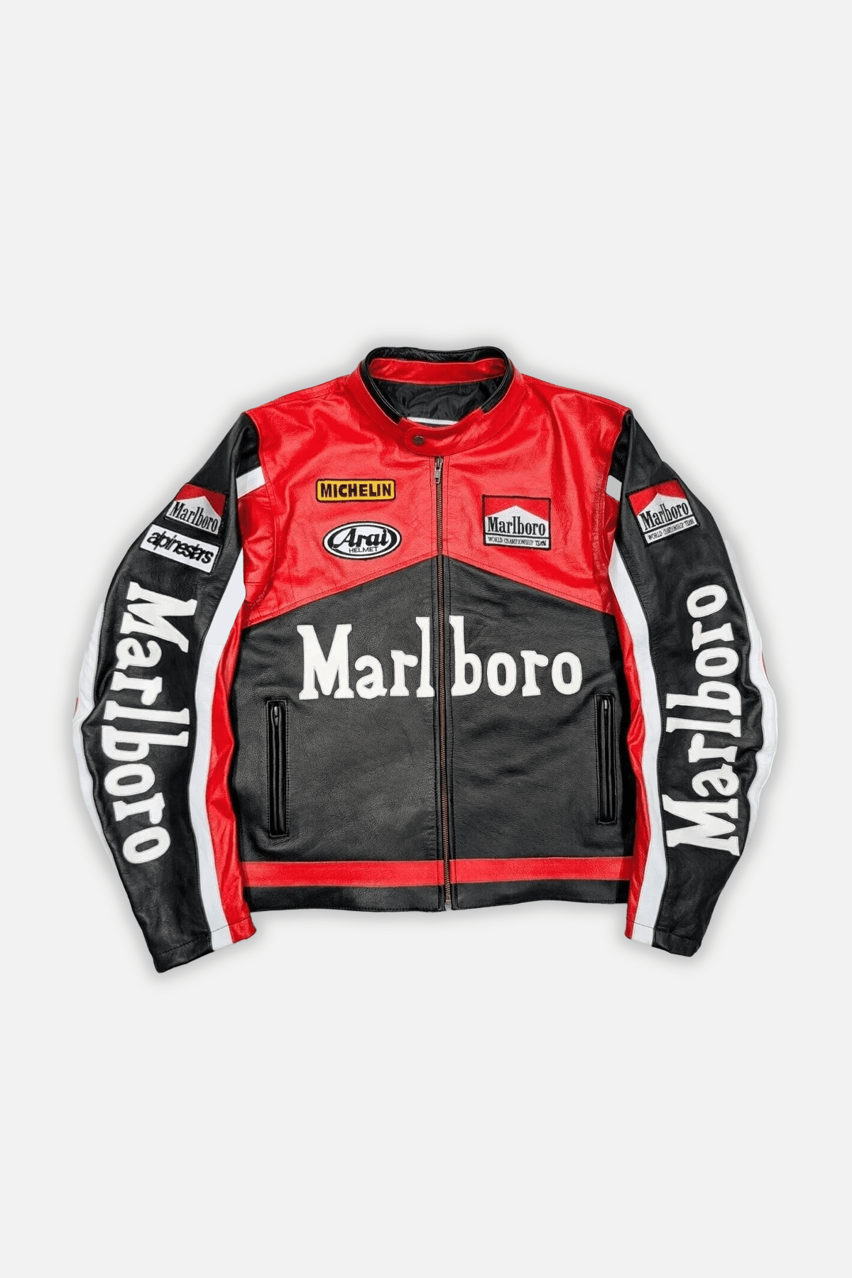 Marlboro Leather Jacket - Vintage Racing Jacket - Classic Leather