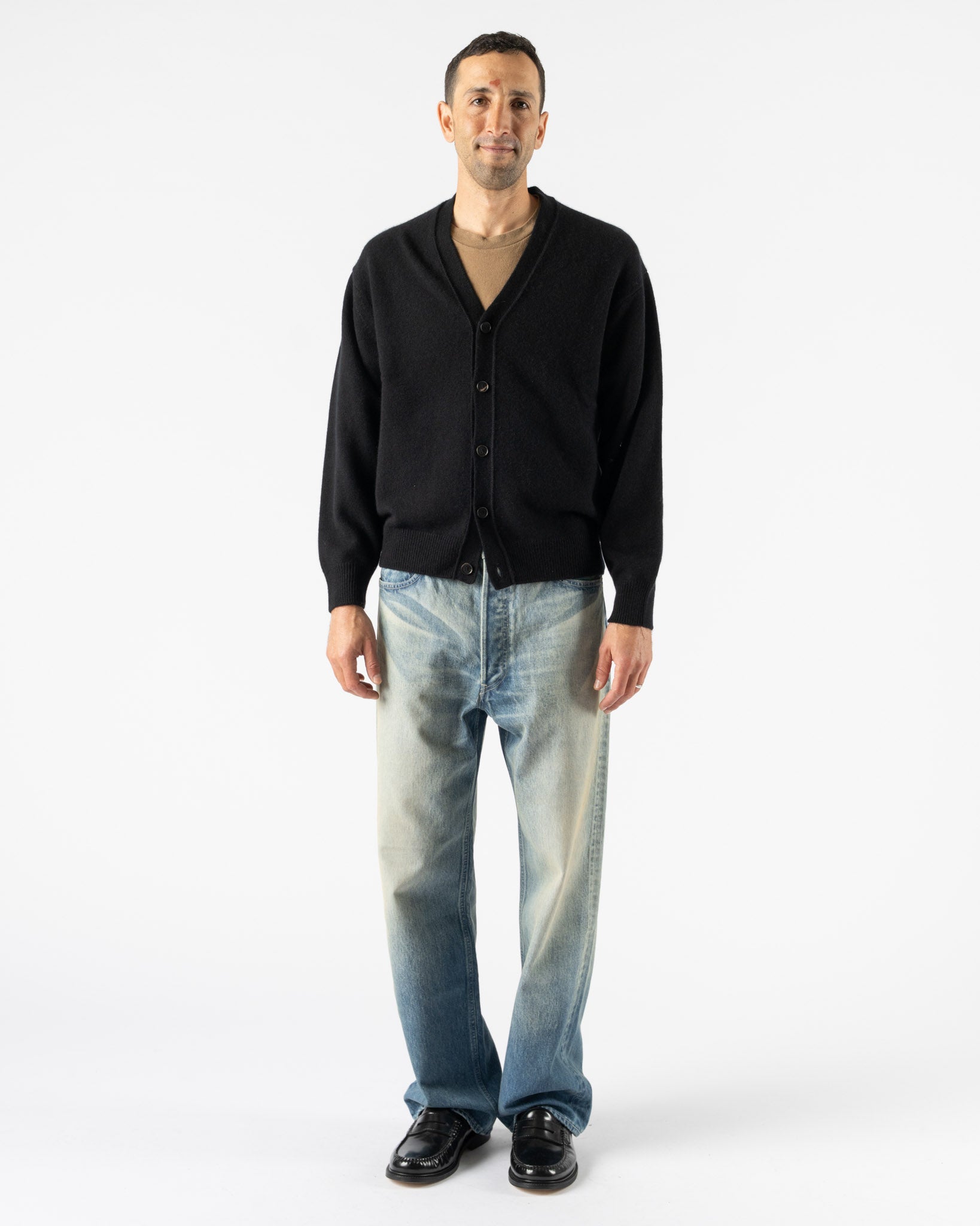 Auralee Baby Cashmere Knit Cardigan in Top Black Curated at Jake