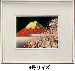 JATSオンラインショップ / 輪島塗：額絵 桜に赤富士沈金