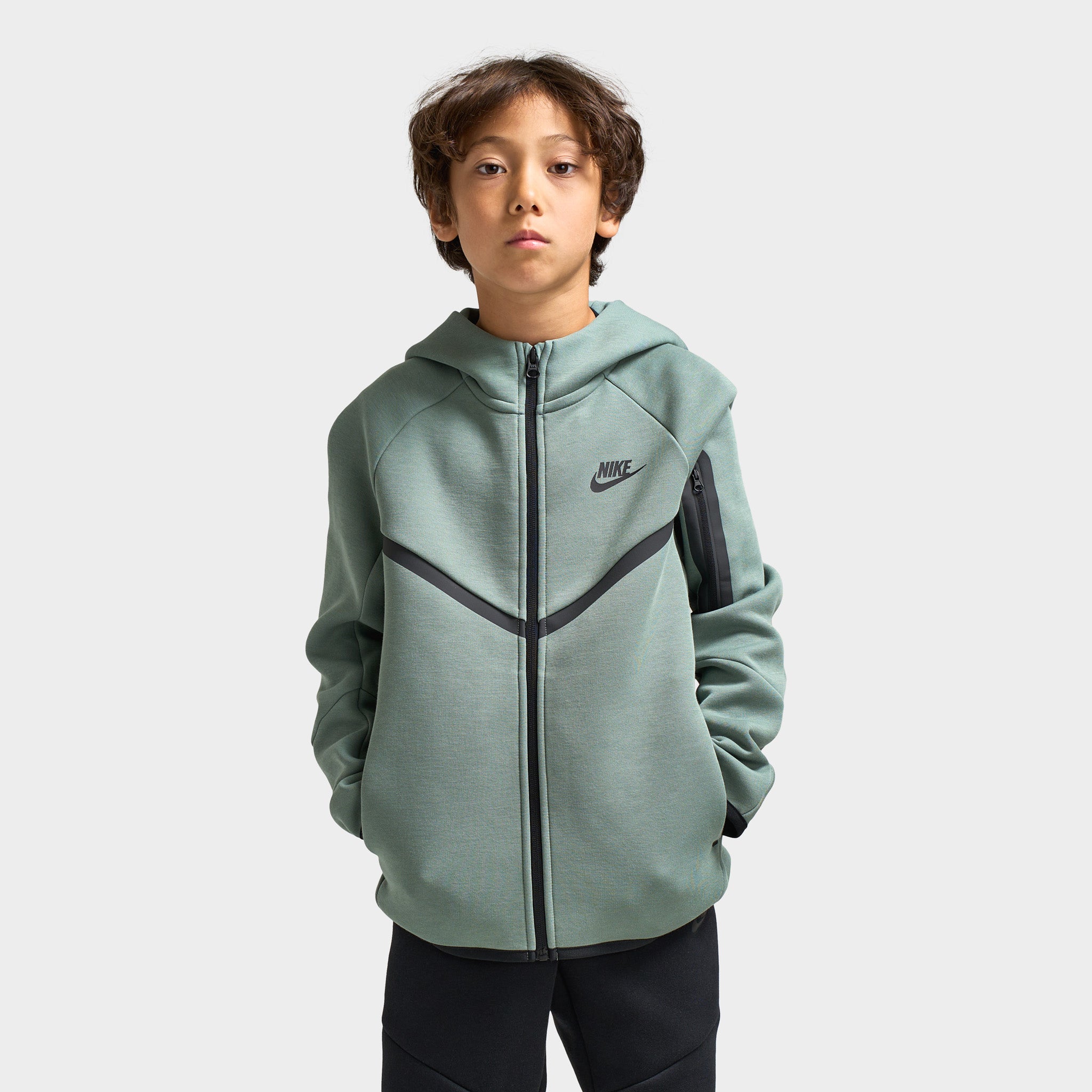 Nike Sportswear Juniors' Tech Fleece Full Zip Clay Green / Black