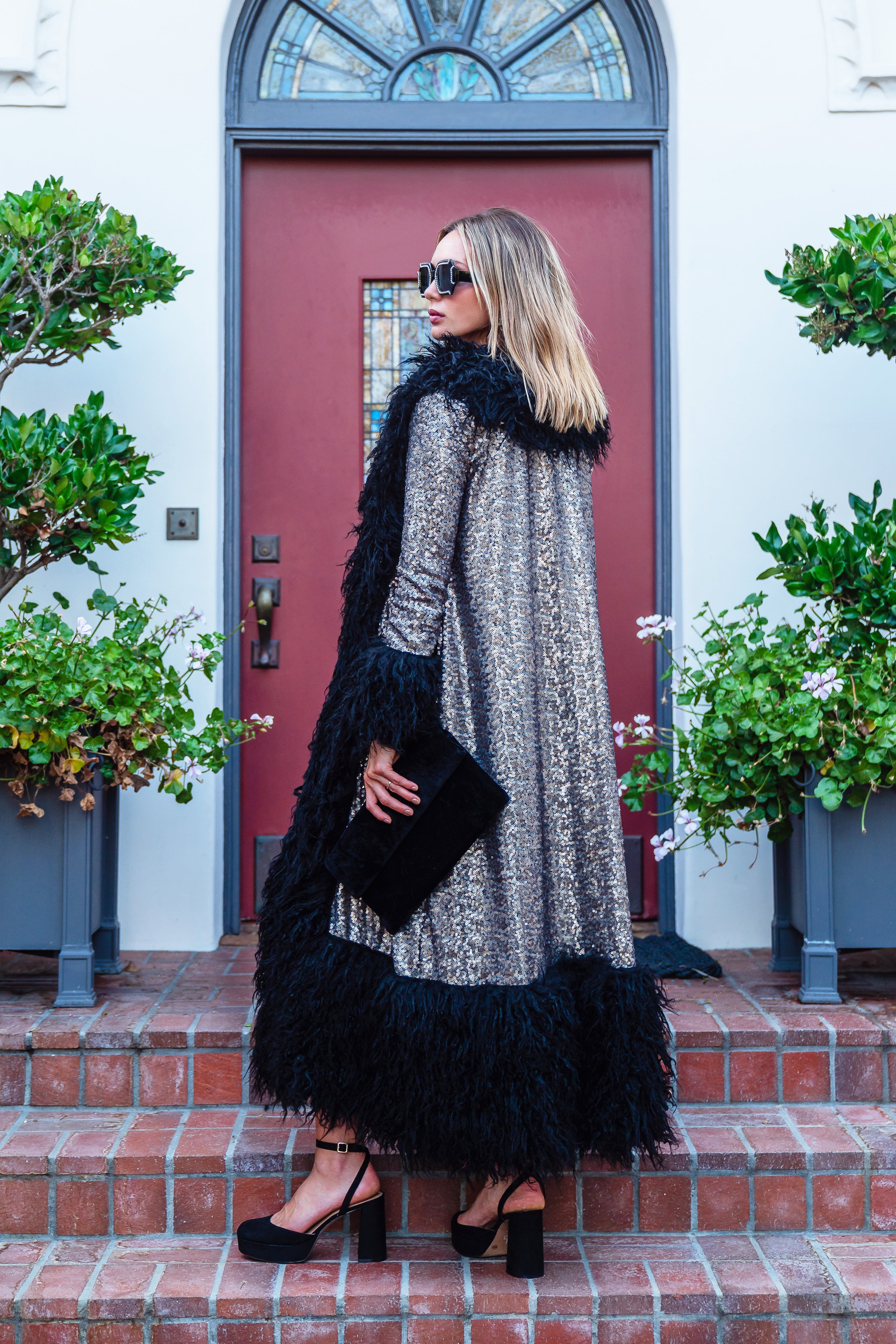 Penny Deluxe Buxom Gunmetal Faux Fur Jacket – Jennafer Grace