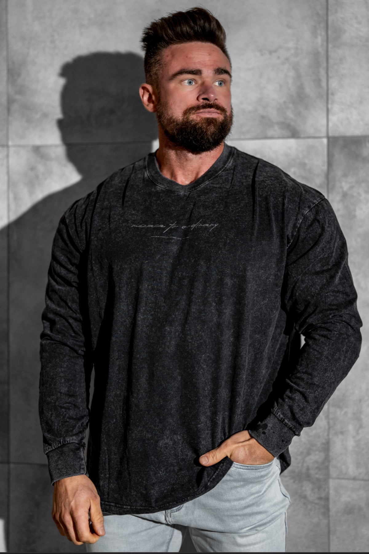 Vintage Wash Long Sleeve T-Shirt - Black – Jed North