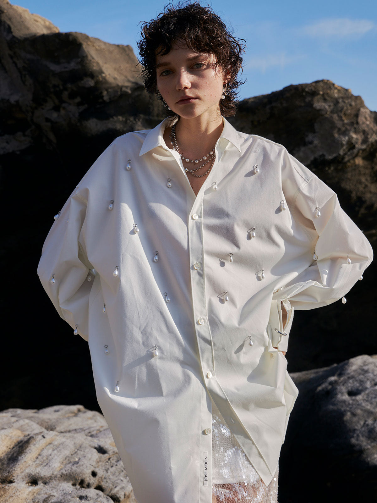 JOSEMOON SHIRT with PEARL