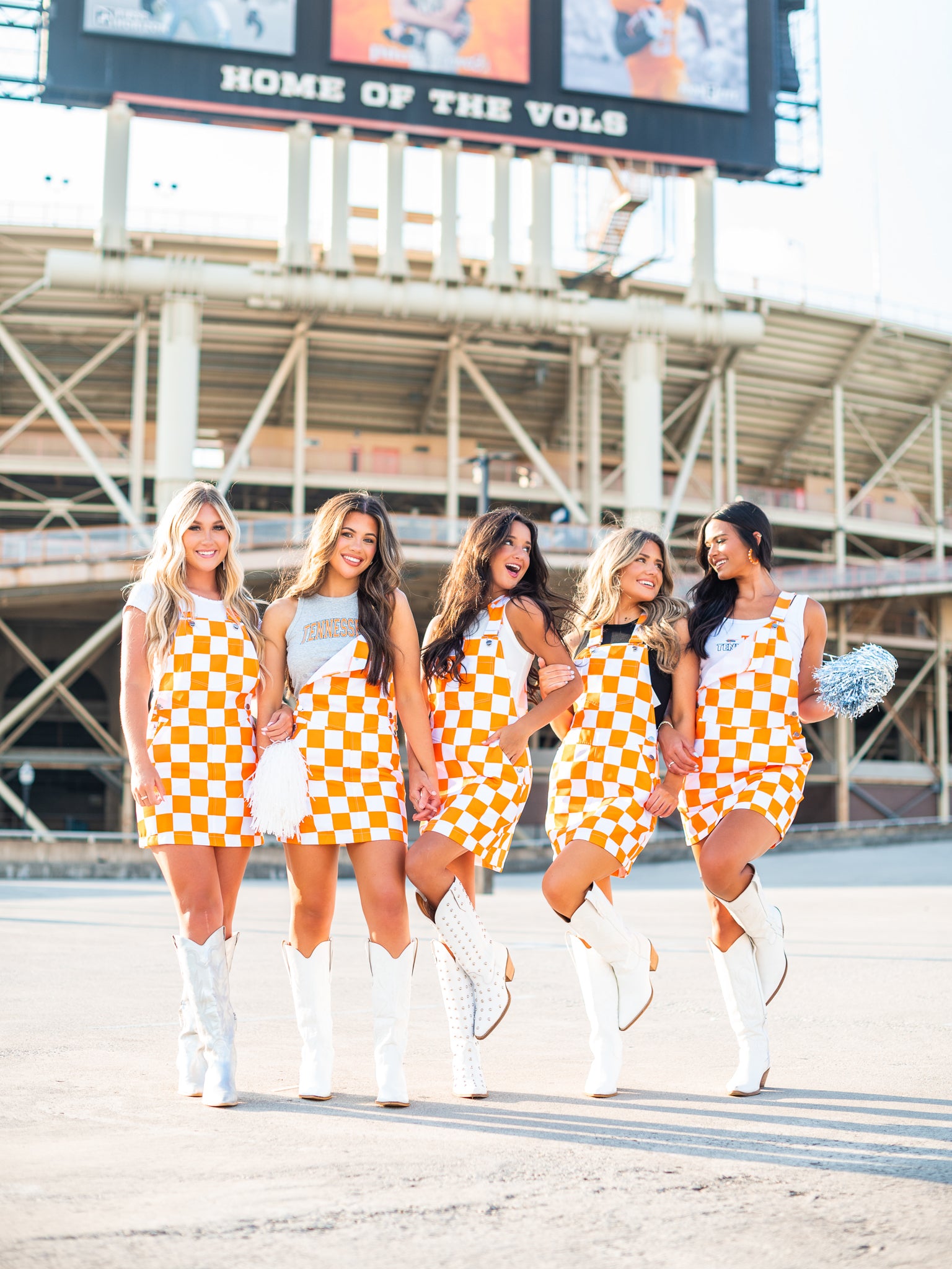 Orange & White Overall Bib Checkerboard Dress – Josie's Boutique