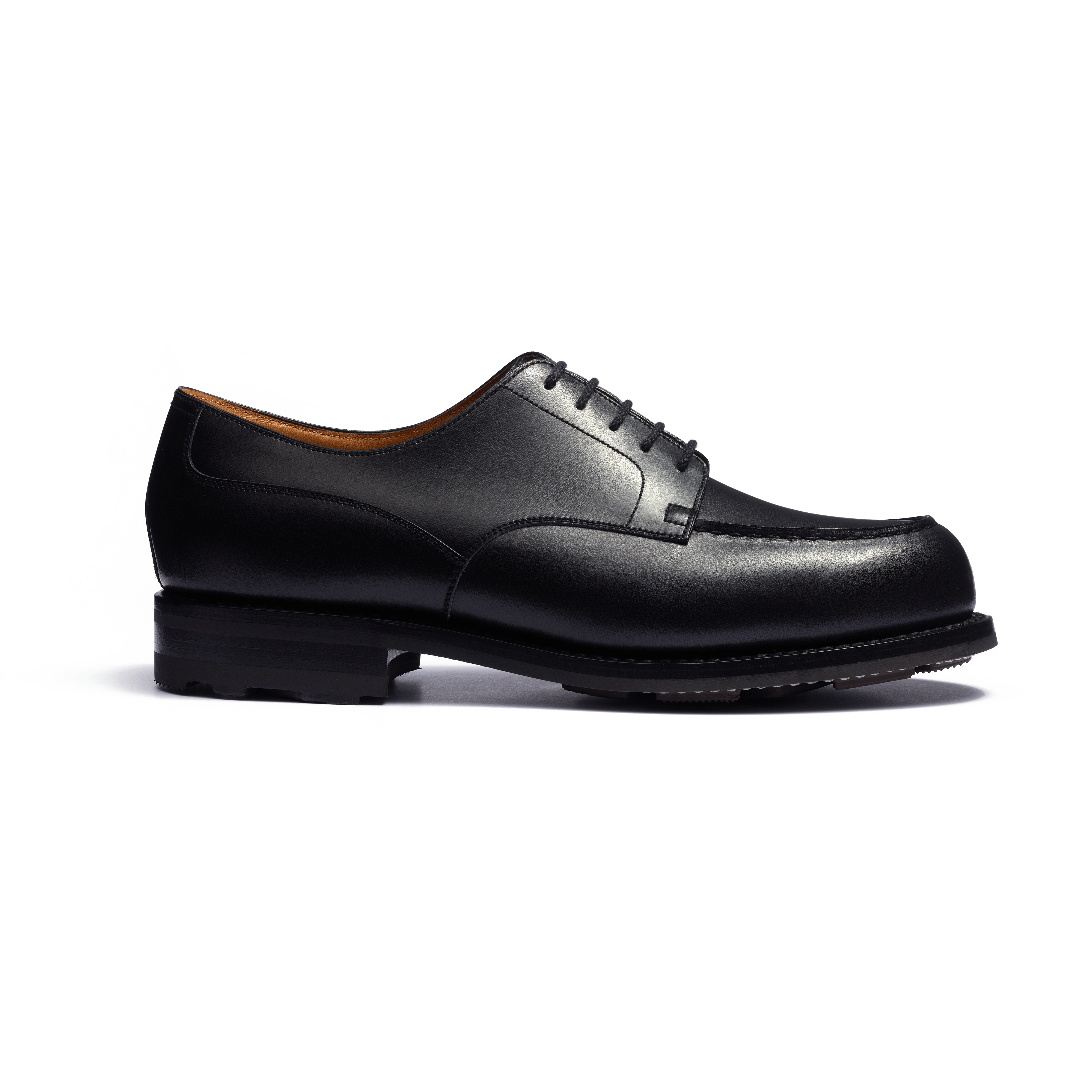 Men's Black Leather Golf Derby – J.M. Weston