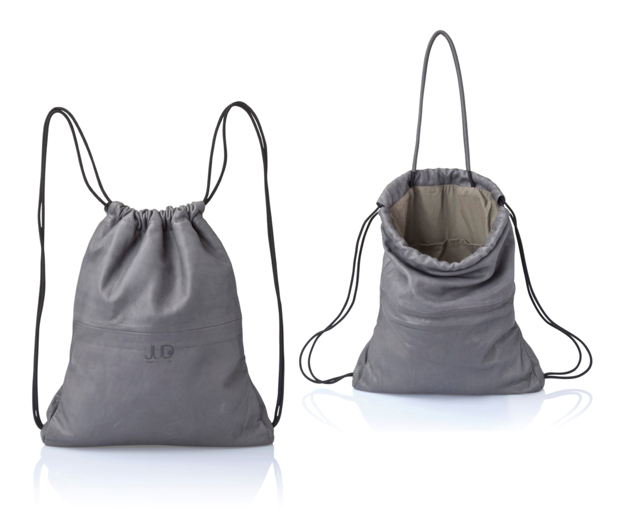 Leather Drawstring Backpack Tote, Sack bag, String Bag – judtlv