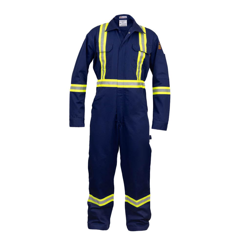 Flame Resistant Hi Vis Coverall with Leg Zipper – Just In Trend