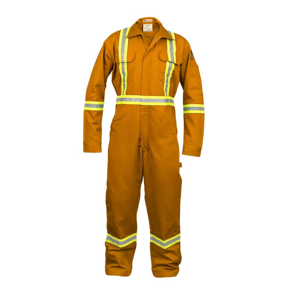 Flame Resistant Hi Vis Coverall with Leg Zipper – Just In Trend