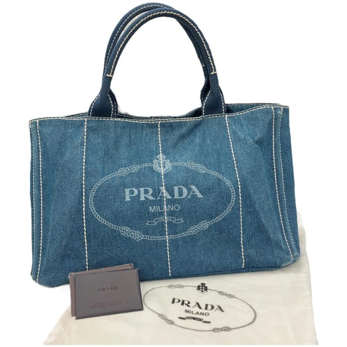 市川買取】PRADA プラダ カナパ L デニム トートバッグの買取価格と