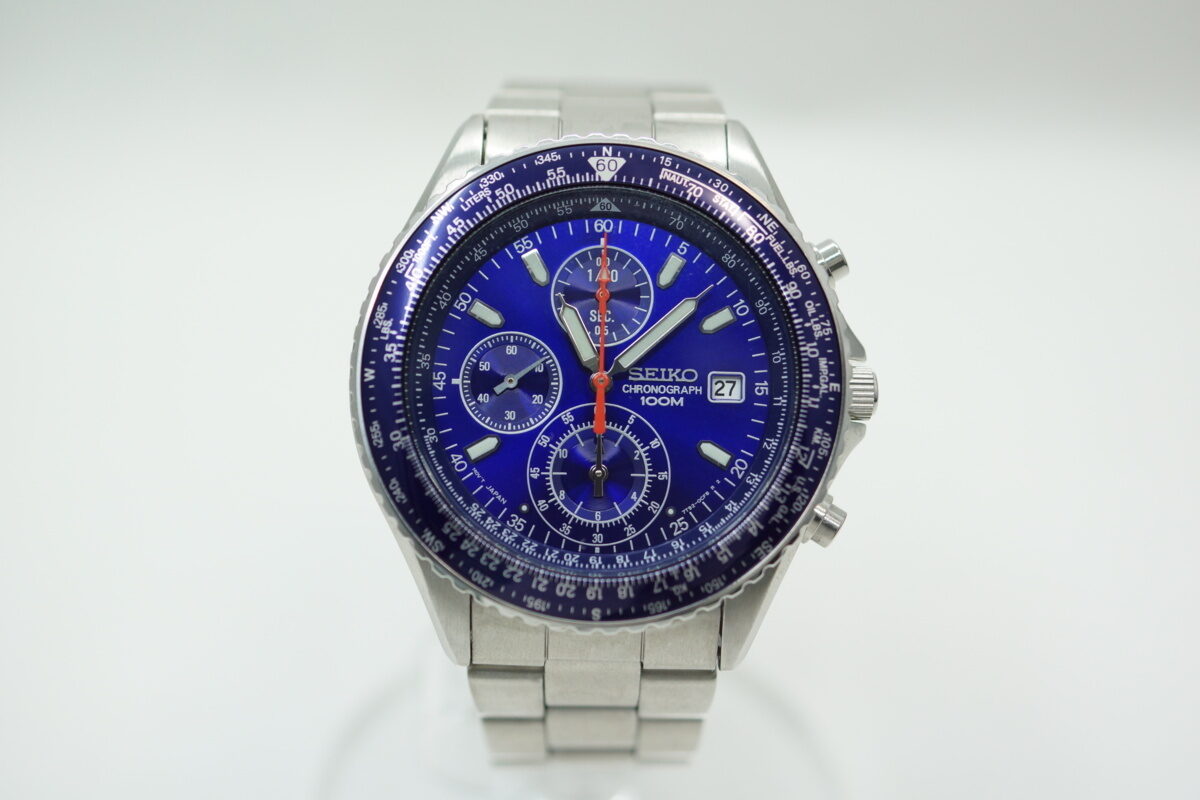SEIKO クロノグラフ 100M クォーツ 腕時計 SEIKO クロノグラフ ブルー