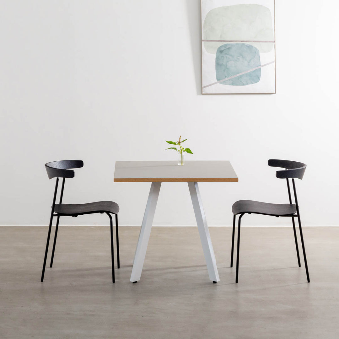 THE CAFE TABLE / リノリウム White Steel 4pin × スクエア 60 - 80