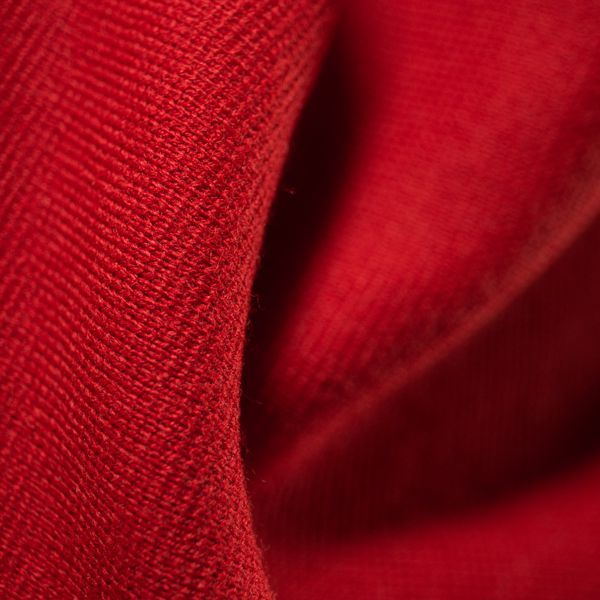 洗えるニット 】 レッド ミラノリブVネックワンピース– kay me