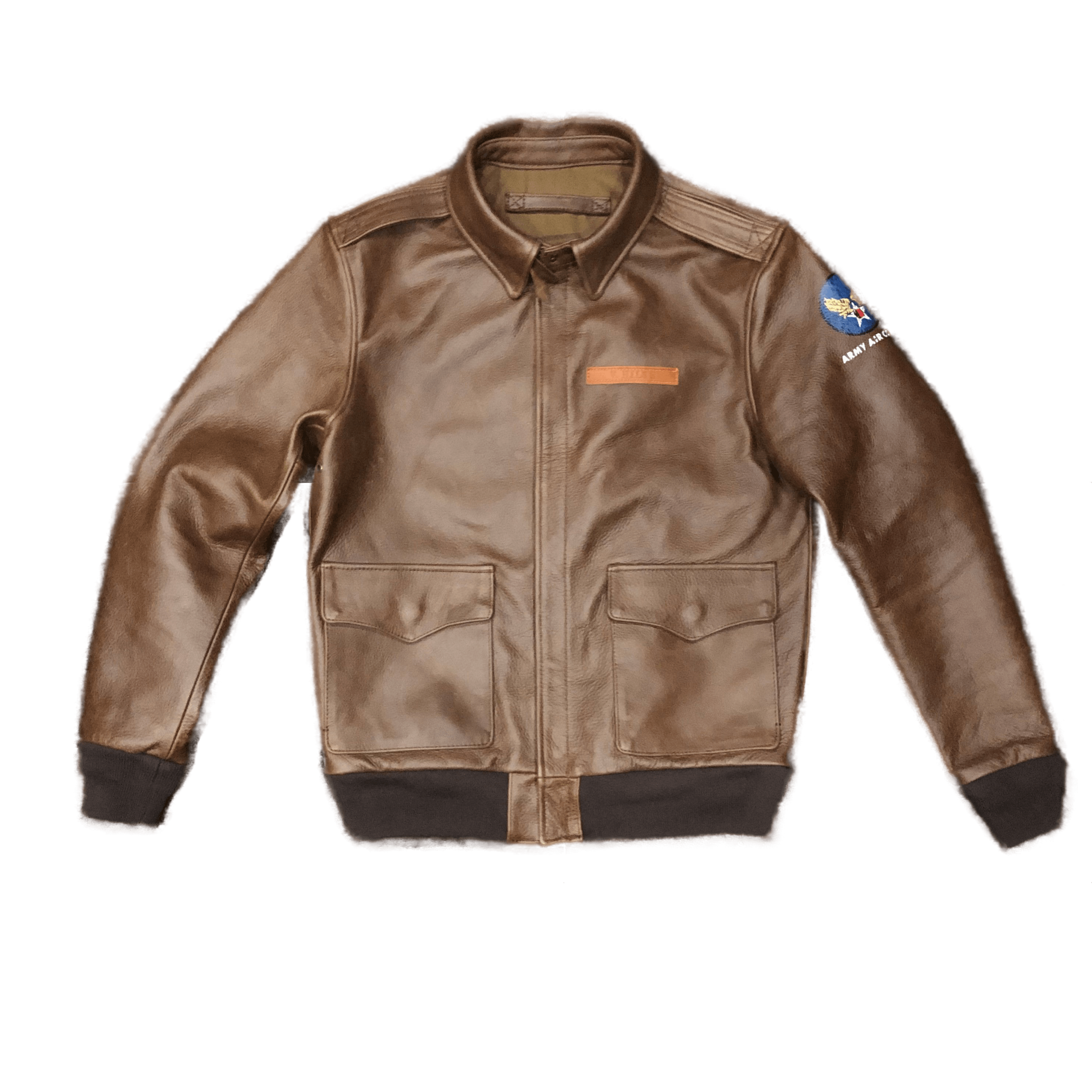 A2 Style Vegetable Tanned Leather Flight Jacket In Brown - Kind