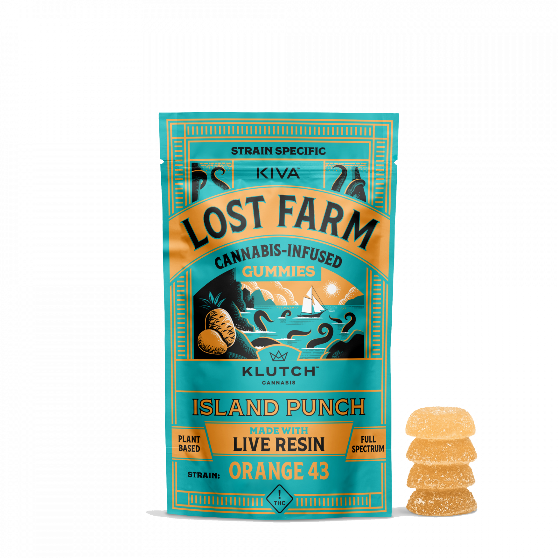 Lost Farm Island Punch/Orange 43 Live Resin Gummies | Kiva Confections
