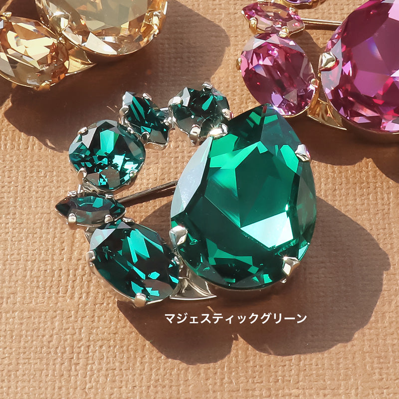 レシピNo.KR1058 貴和クリスタルのビジューアーチブローチ – 貴和