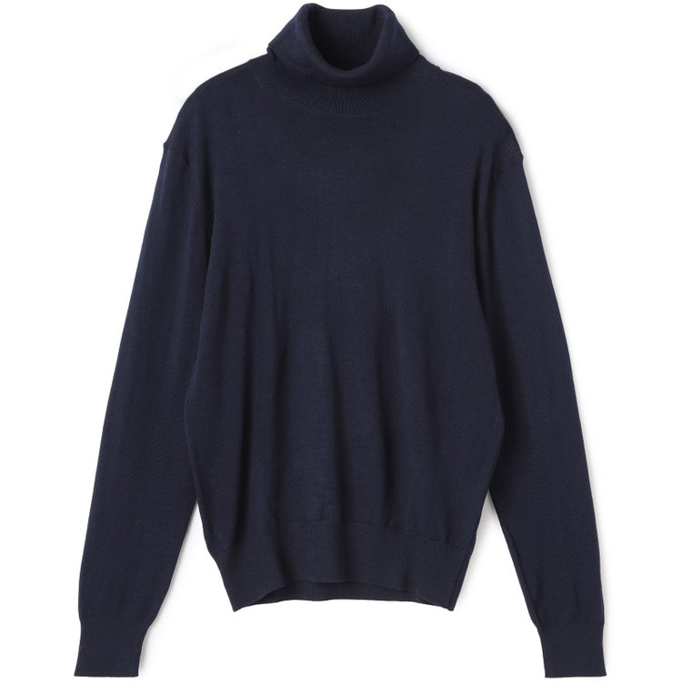 JOHN PEARSE comfort navy】タートルネックセーター/ネイビー