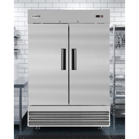 54 in. Two-Door Reach-In Refrigerator - 47 Cu Ft. RIR-2D-SS – Koolmore