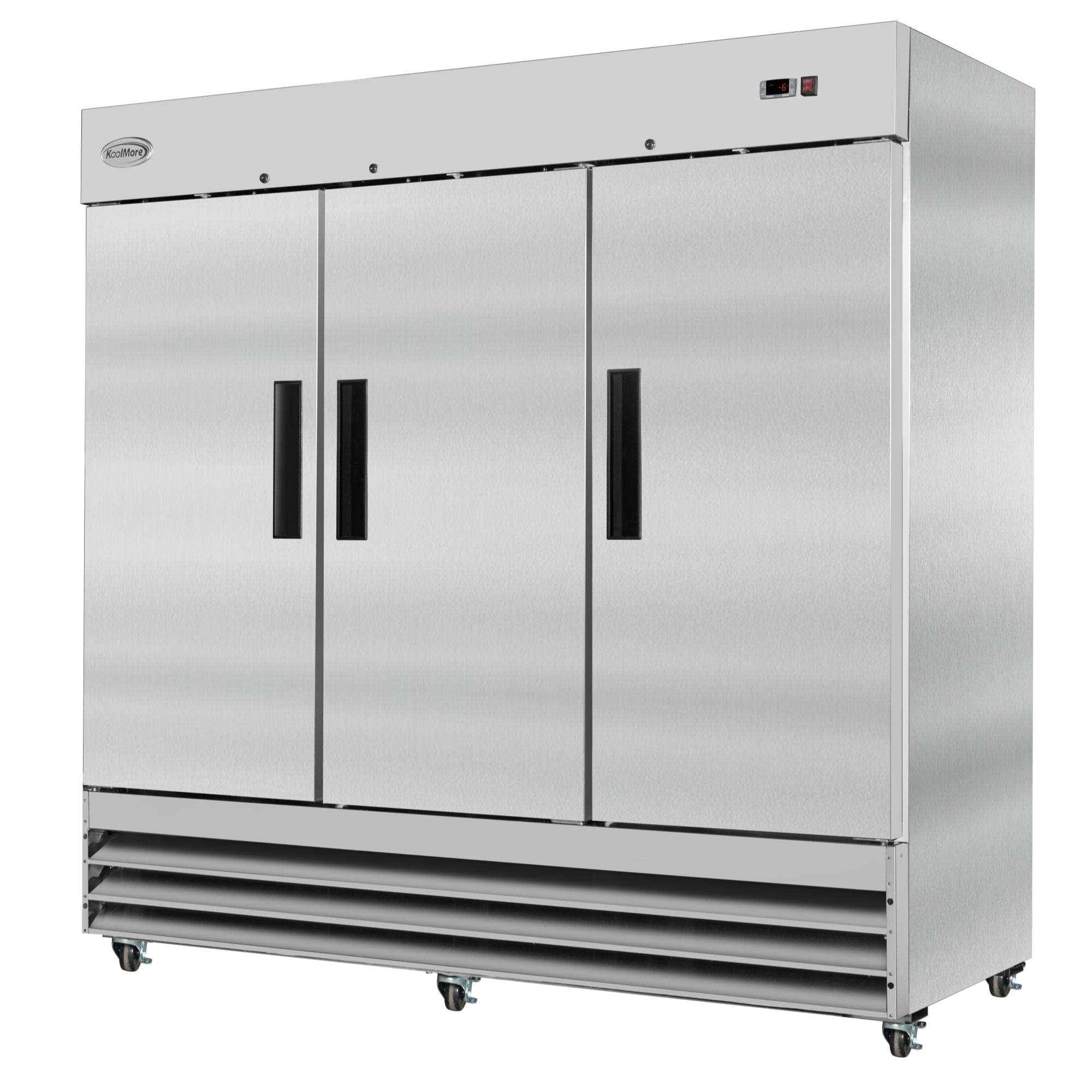 82 in. Three-Door Reach-In Freezer 72 cu ft. RIF-3D-SS. – Koolmore