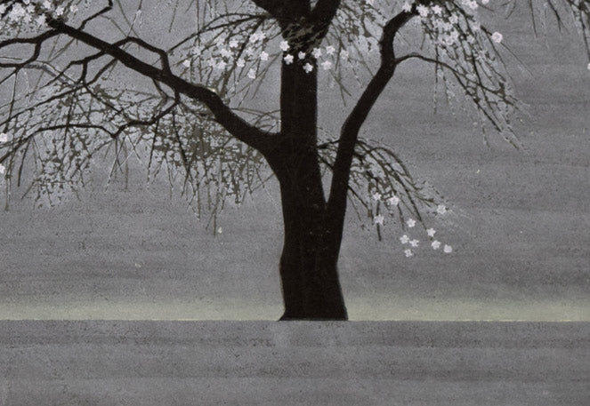 大本靖「三分咲き」木版画 絵画買取・販売の小竹美術