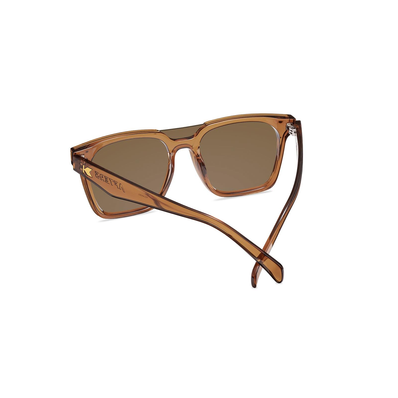 Polarized Rectangle Trendy Brown Sunglasses with a Brown Shield Lens